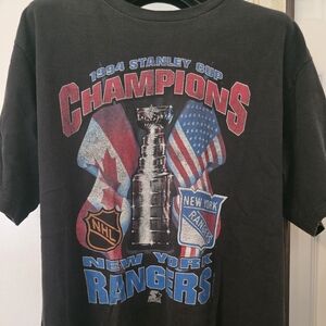 NY RANGERS VINTAGE 1994 Stanley Cup Champions T SHIRT SZ XL Starter NHL East